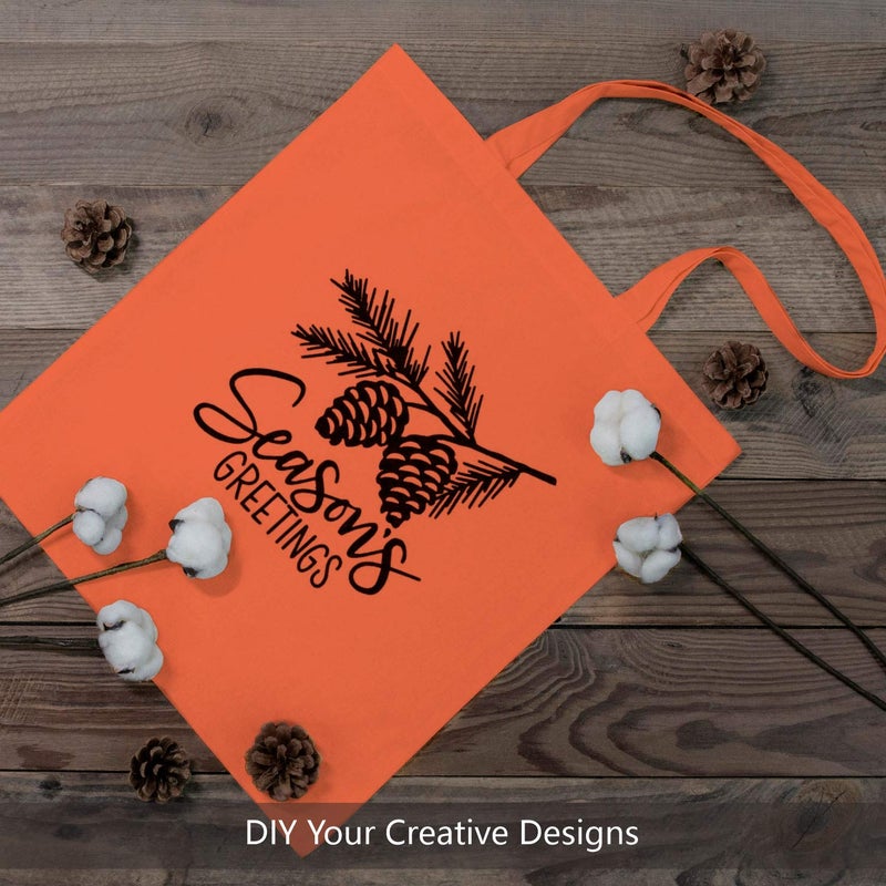 TOPDesign 12-Pack Economical 16"x15" Orange Cotton Tote Bag, Lightweight Medium Reusable Grocery Shopping Cloth Bags, Suitable for DIY, Advertising, Promotion, Gift, Activity - Image 3